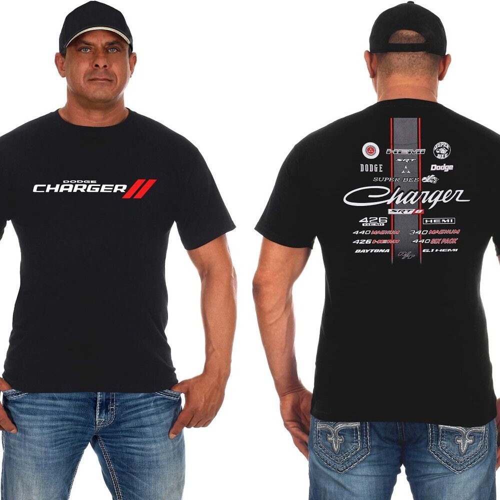 JH Design Men's Dodge Charger T-Shirt SRT Short Sleeve
